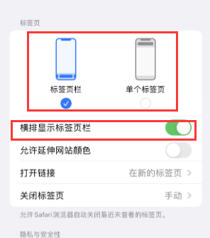 浙江iPhone授权维修分享Safari浏览器如何切换标签栏位置 